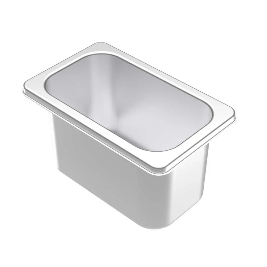 Gastronorm Pan 1/4 100mm Deep - angled view