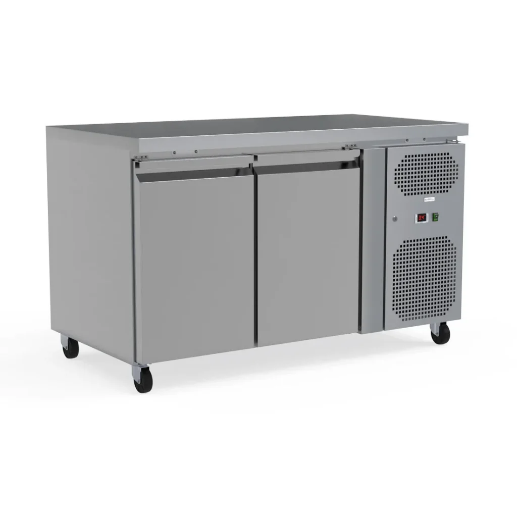 Commercial Counter Fridge With 2 Stainless Steel Doors 260L