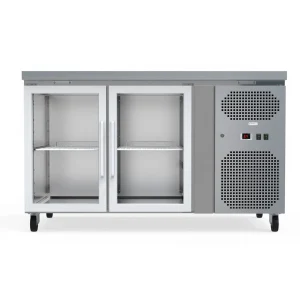 Commercial Counter Fridge With 2 Glass Doors 260L