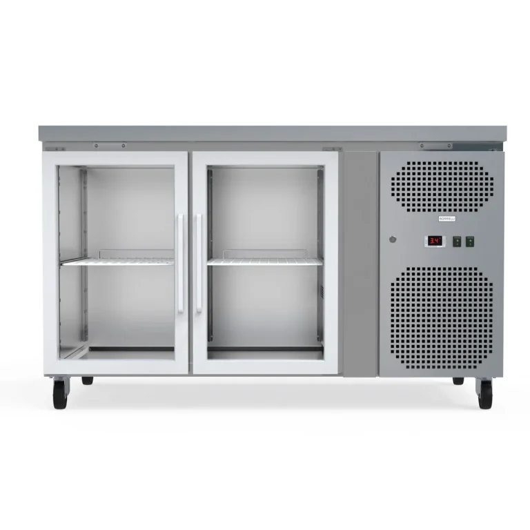 Commercial Counter Fridge With 2 Glass Doors 260L