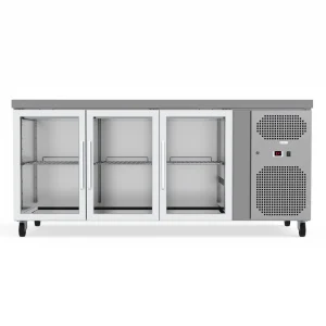 Commercial Counter Fridge With 3 Glass Doors 403L