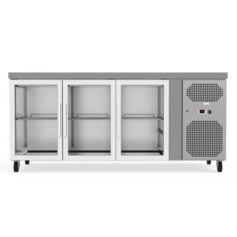 Commercial Counter Fridge With 3 Glass Doors 403L