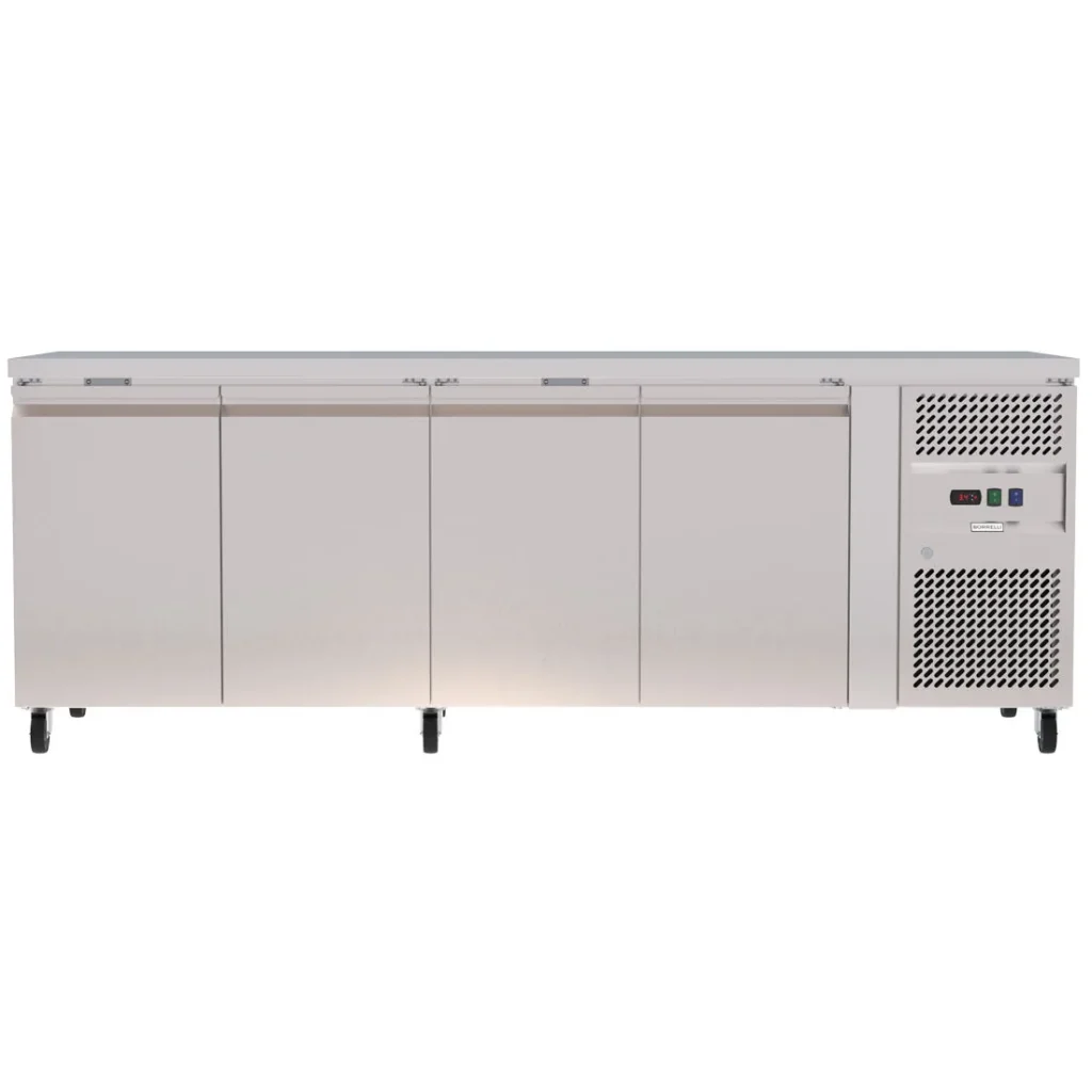 Commercial Counter Fridge With 4 Stainless Steel Doors 545L