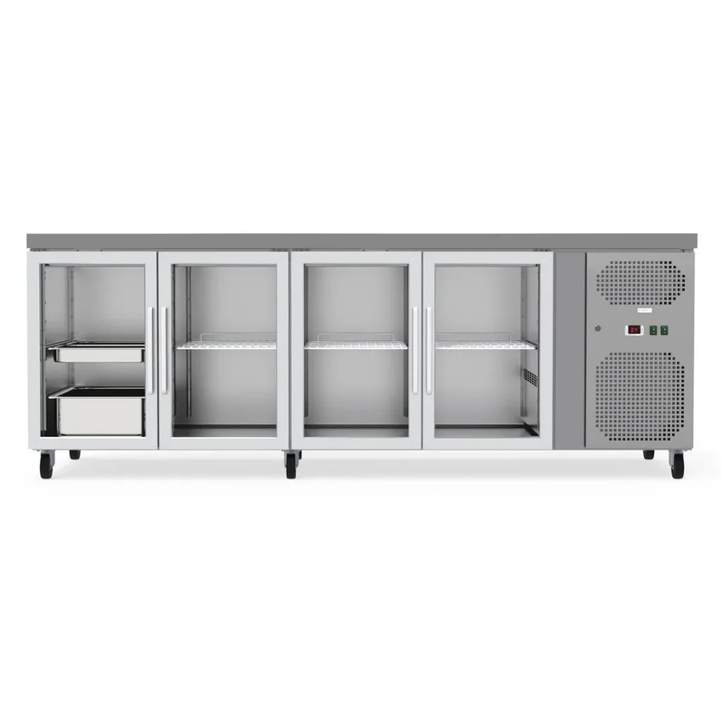 Commercial Counter Fridge With 4 Glass Doors 545L
