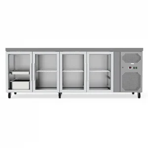 Commercial Counter Fridge With 4 Glass Doors 545L