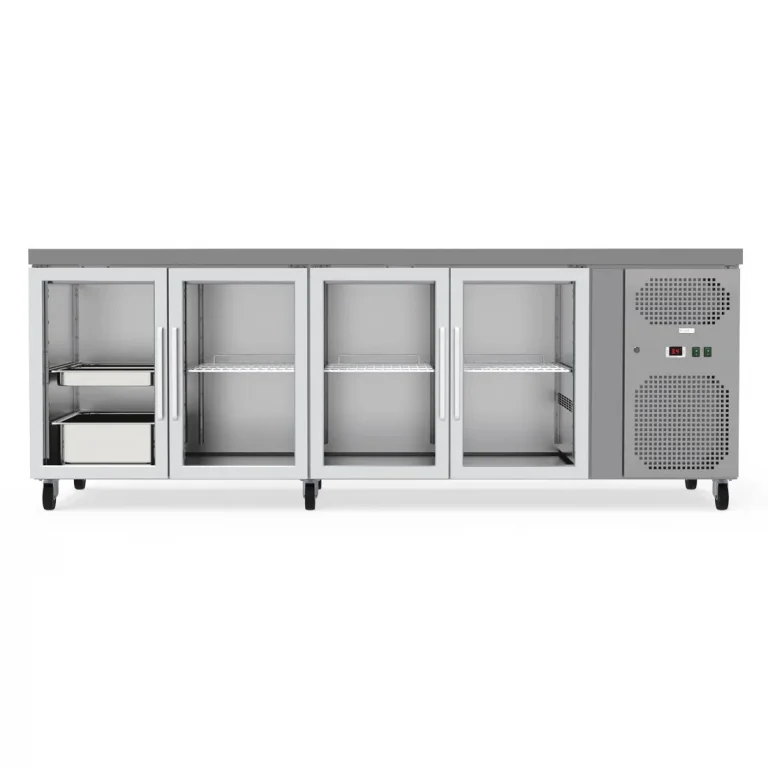 Commercial Counter Fridge With 4 Glass Doors 545L