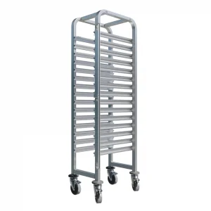 Borrelli Stainless Steel 15-Tier Baking Trolley - angled view
