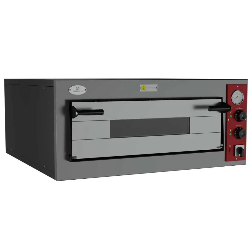 Borreli Single Deck Pizza Oven 4 x 12" Pizzas - angled view