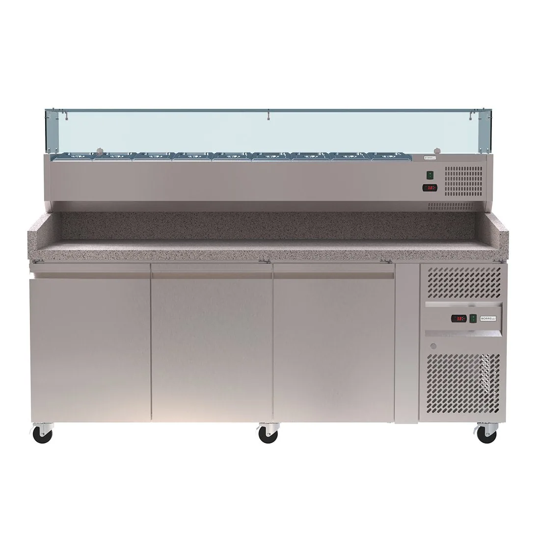 PZ3600TN Granite Top Pizza Prep Fridge 465L