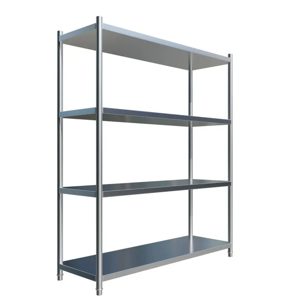 Borrelli 4 Tier Stainless Steel Shelf Rack 1200mm - angled view