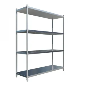 Borrelli 4 Tier Stainless Steel Shelf Rack 1200mm - angled view