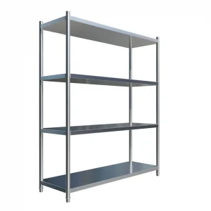 Borrelli 4 Tier Stainless Steel Shelf Rack 1500mm Wide - angled view