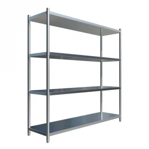 Borrelli 4 Tier Stainless Steel Shelf Rack 1800mm Wide - angled view