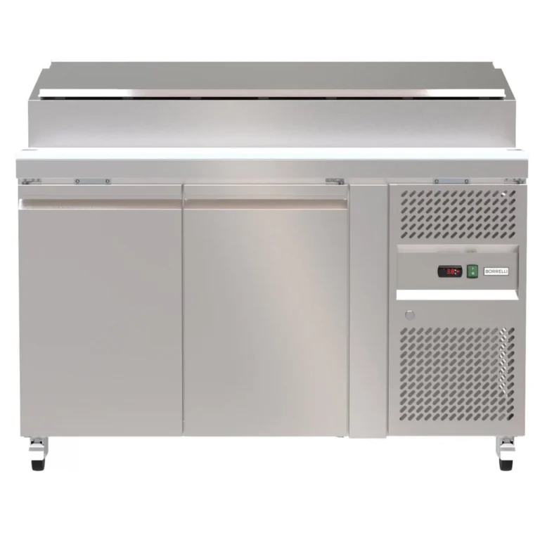 Borrelli Stainless Steel 2 Door Pizza Prep Table Refrigerator 363 LTR - SH2000/800