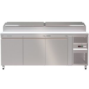 Borrelli Stainless Steel 3 Door Pizza Prep Table Refrigerator 560 LTR - SH3000-800