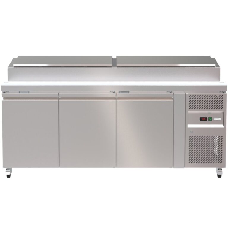 Borrelli Stainless Steel 3 Door Pizza Prep Table Refrigerator 560 LTR - SH3000-800