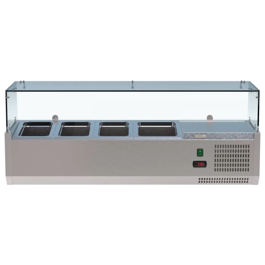Borrelli VRX Servery 1200mm - Counter Top Prep Fridge with Glass Top
