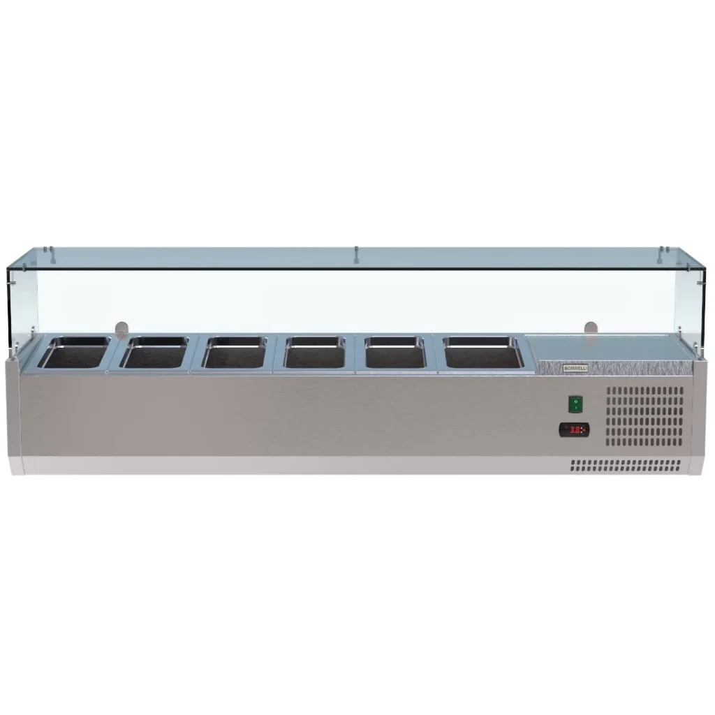 Borrelli VRX Servery 1500mm - Counter Top Prep Fridge with Glass Top