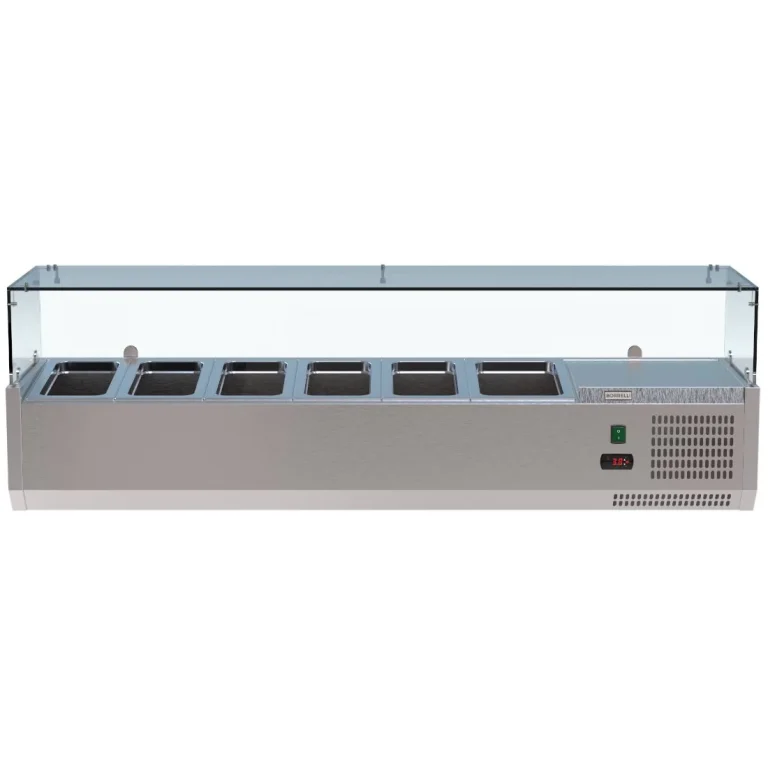 Borrelli VRX Servery 1500mm - Counter Top Prep Fridge with Glass Top