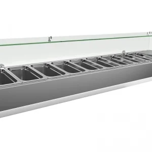 Borrelli VRX Servery 2000mm - Counter Top Prep Fridge with Glass Top