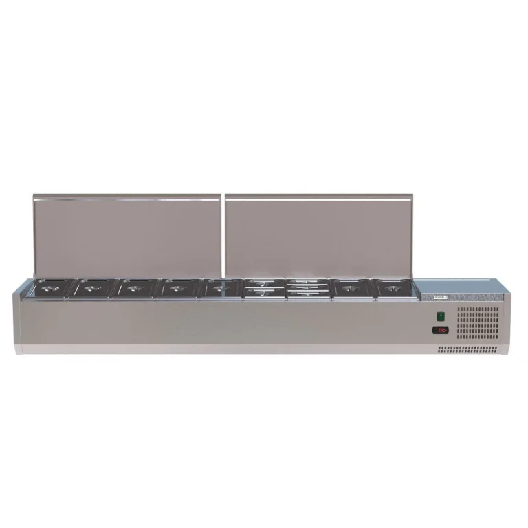 Borrelli VRX Servery 2000mm - Counter Top Prep Fridge with Stainless Steel Lid