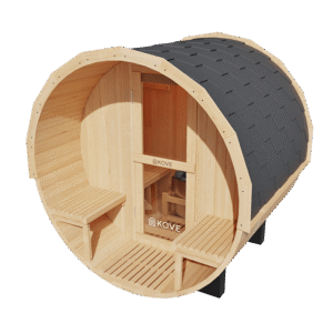 KOVE Outdoor Barrel Sauna – 1–2 Person Garden Sauna with 4.5kW Harvia Electric Heater
