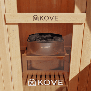 KOVE Outdoor Barrel Sauna – 1–2 Person Garden Sauna with 4.5kW Harvia Electric Heater