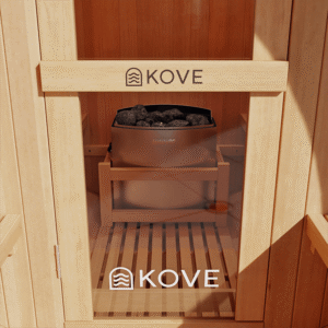KOVE Outdoor Barrel Sauna – 3–4 Person Garden Sauna with 6kW Harvia Electric Heater