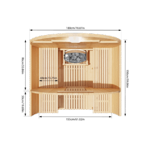 KOVE Outdoor Barrel Sauna – 1–2 Person Garden Sauna with 4.5kW Harvia Electric Heater