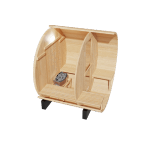 KOVE Outdoor Barrel Sauna – 1–2 Person Garden Sauna with 4.5kW Harvia Electric Heater