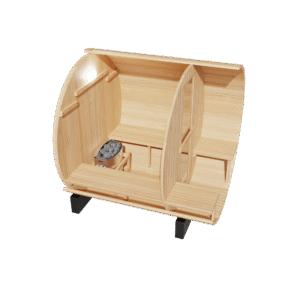 KOVE Outdoor Barrel Sauna – 3–4 Person Garden Sauna with 6kW Harvia Electric Heater