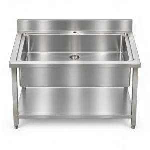 Borrelli PWS-SB-1200 single-bowl pot wash sink — front view