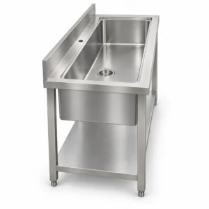 Borrelli PWS-SB-1200 single-bowl pot wash sink — side view