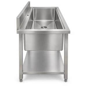 Borrelli PWS-SB-1400 single-bowl pot wash sink — side view