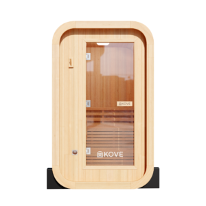 KOVE Compact Cube Sauna 1-2 Person Outdoor Sauna – Premium Spruce Wood, 4.5kW Harvia Heater, Modern Cube Design