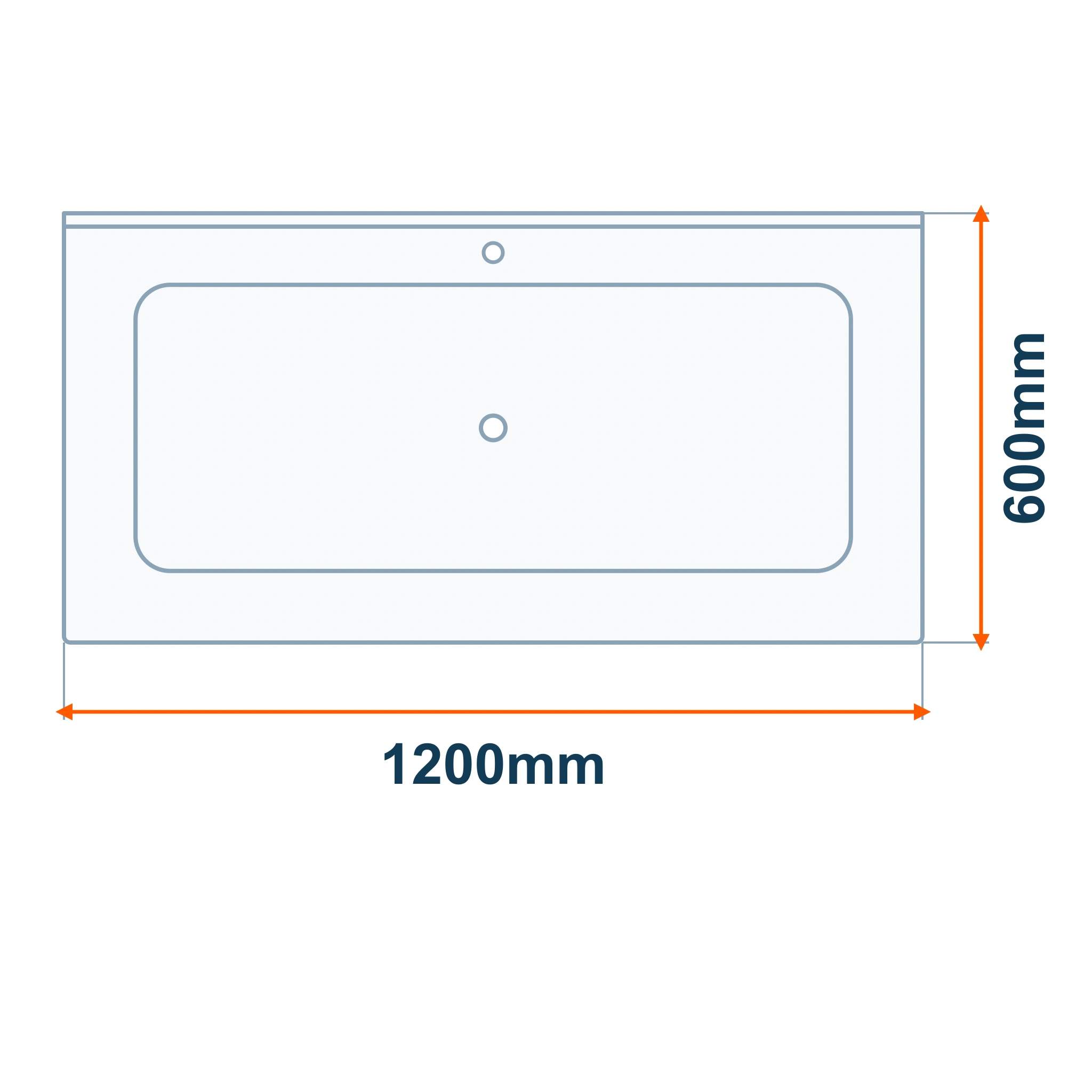 Borrelli Stainless Steel Pot Wash Sink 1200mm - Single Bowl 3 dimension drawing