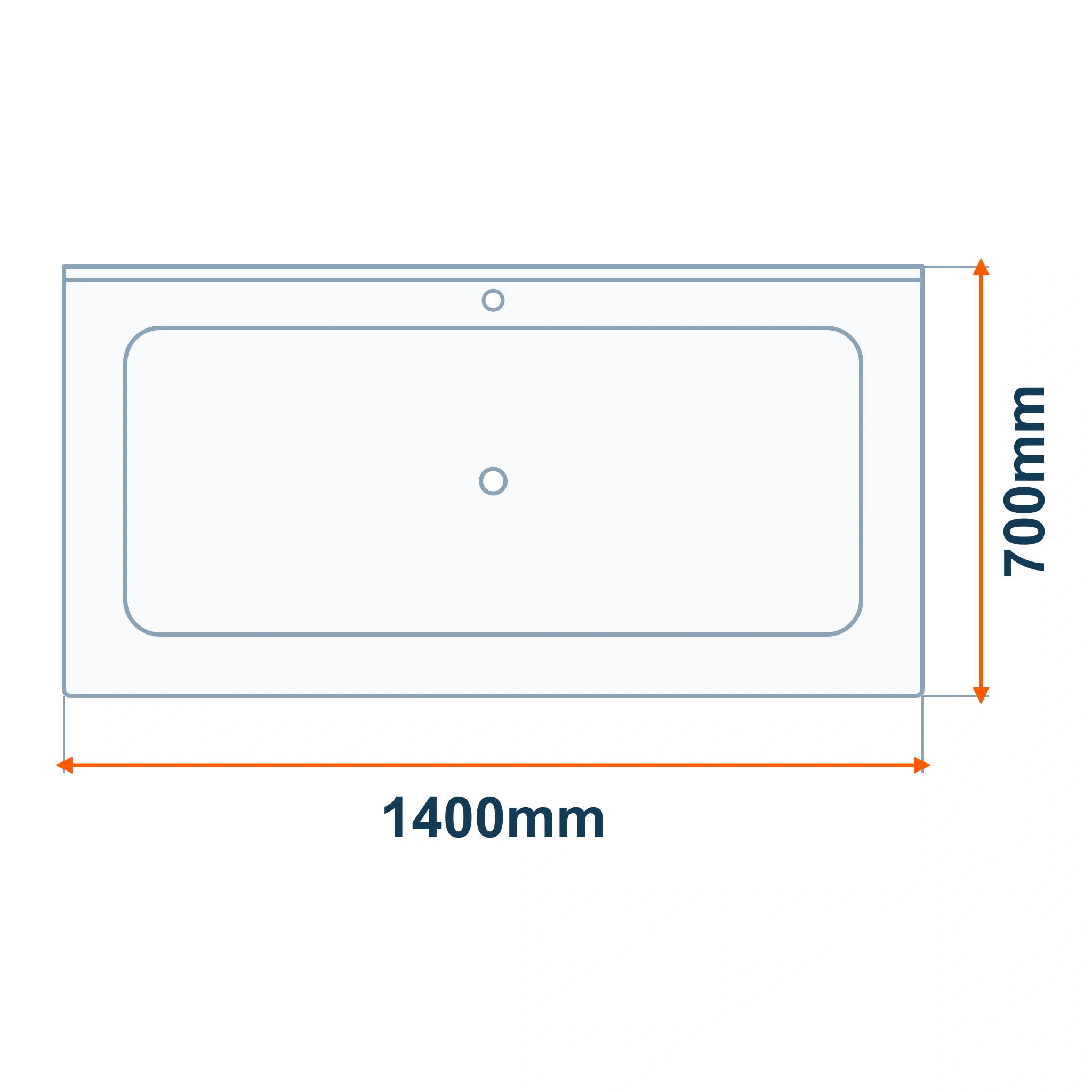 Borrelli Stainless Steel Pot Wash Sink 1400mm - Single Bowl 3 dimension drawing